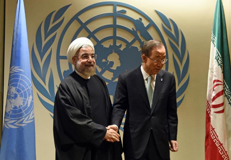 Hassan Rouhani e Ban Ki Moon ,